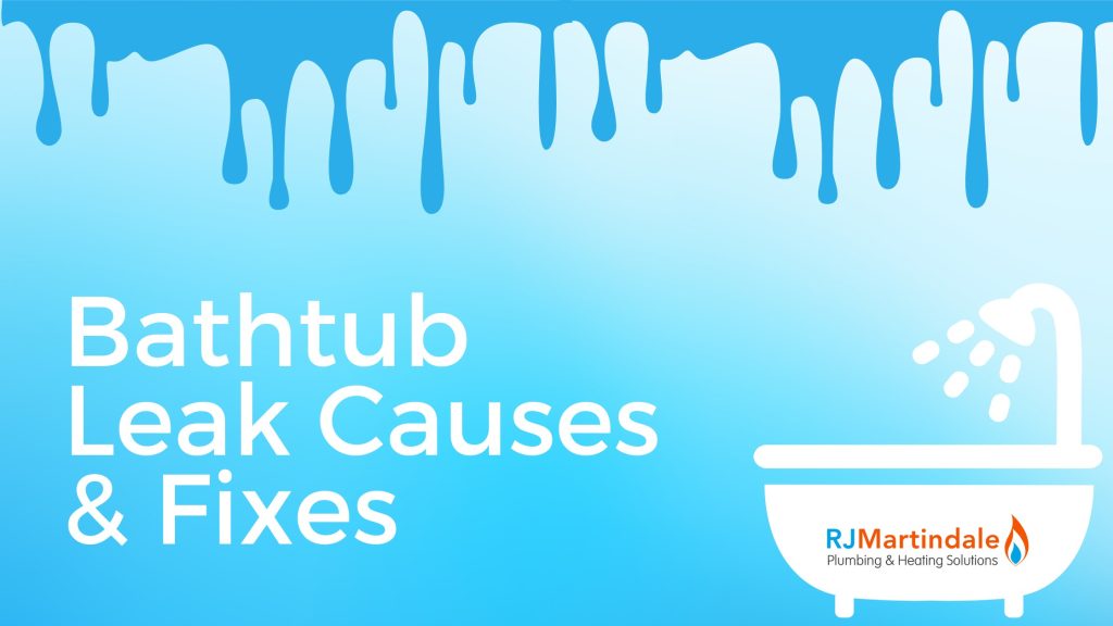 Bathtub leak causes and fixes blog thumbnail.