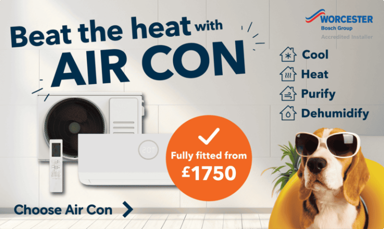 Beat the heat with Air Con summer offer graphic.